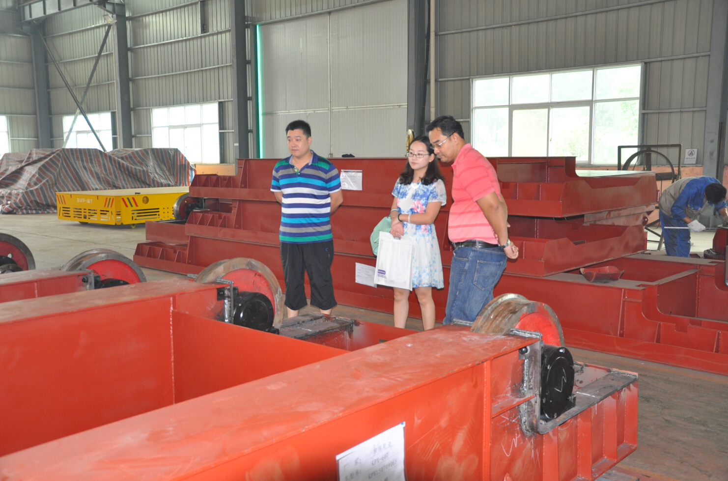 Thai Customers visited our company for material handling cars to transfer concrete buckets