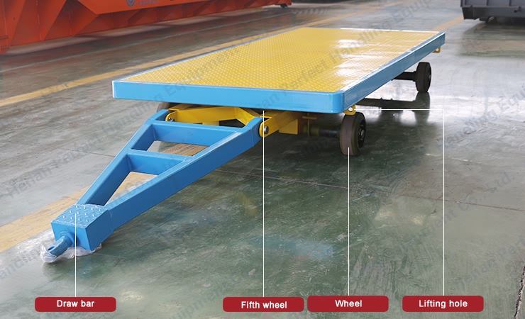 50t Steel Frame Flat Bed Platform Handling Semi-truck with Non-power .