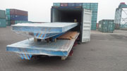Electric flat carts are moving to container