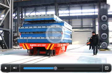 Factory production line Busbar powered rail ferry cart video picture