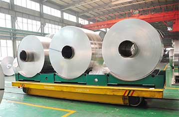 Heavy load coil transfer car on rail for aluminium and steel factory transportation