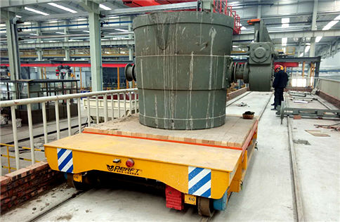 Billet handling trailer on track for casting plant